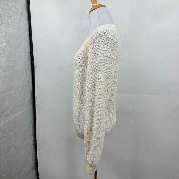 Rag & Bone Sweater Womens S/M Cream Wool Blend Teddy Knit Pullover Long Sleeve - Picture 5 of 10